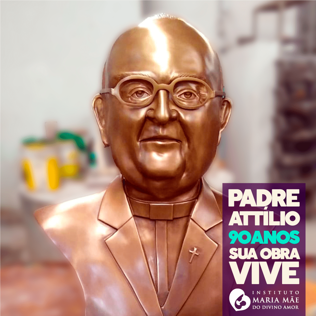 Busto do Padre Attílio Berta em processo de pátina